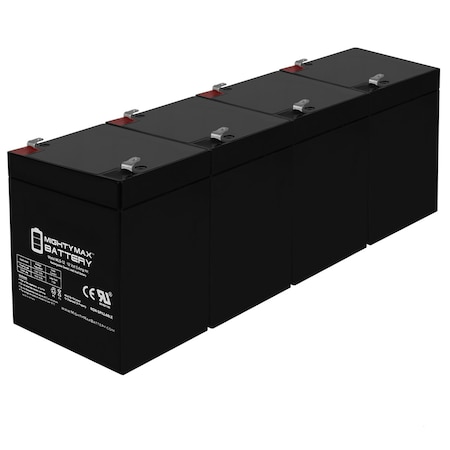 12V 5AH SLA Battery Replacement For Vici VB1250 Home Alarm - 4 Pack